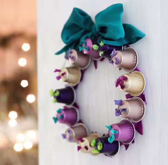 Natal reciclado guirlanda capsulas